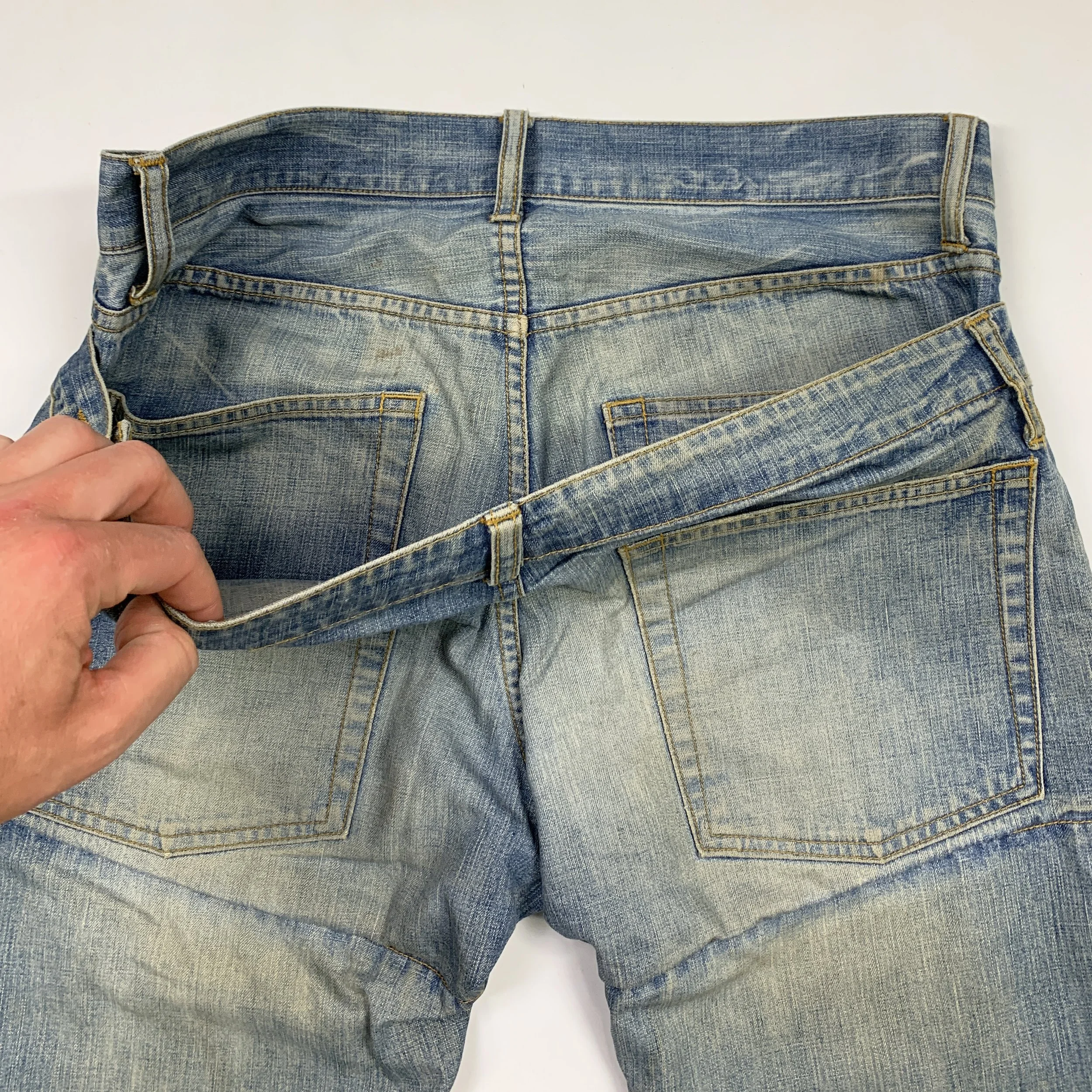 Cabane De Zucca Double Waist Jeans (Distressed / Sand Wash
